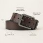 No Limits Men's Genuine Leather Belt with Studs, 4cm High, Nickel-Free Buckle, With Box — view 8