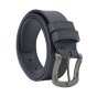 No Limtis Cinturón de Hombre en Piel Auténtica con Doble Costura, Alto 4 cm, Hebilla Sin Níquel, Acortable, Con Caja