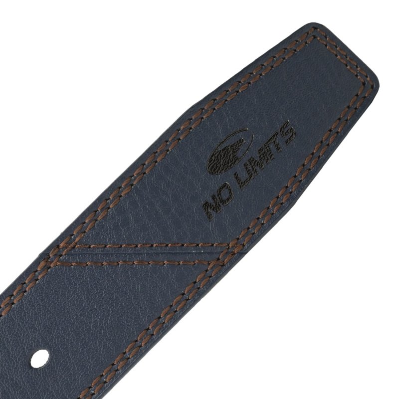 No Limtis Ceinture Homme en Cuir Véritable à Double Couture, Hauteur 4 cm, Boucle Sans Nickel, Raccourcissable, Ave… — détail