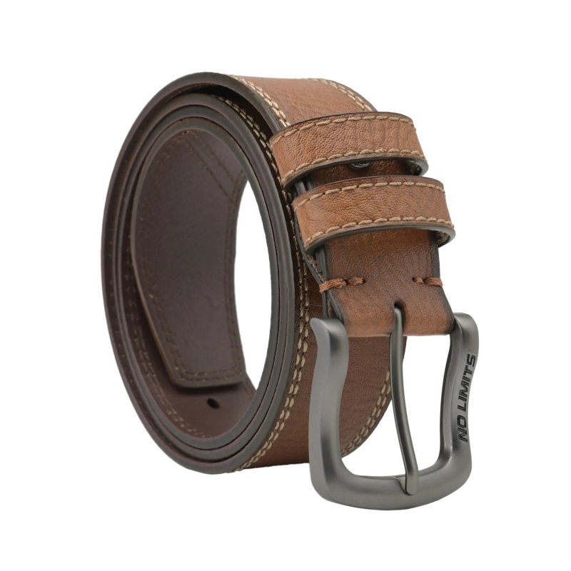 No Limtis Ceinture Homme en Cuir Véritable à Double Couture, Hauteur 4 cm, Boucle Sans Nickel, Raccourcissable, Avec… — vue 7