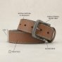 No Limits Men's Genuine Leather Belt with Double Stitching, 4cm High, Nickel-Free Buckle, Shortenable, With Box — view 8