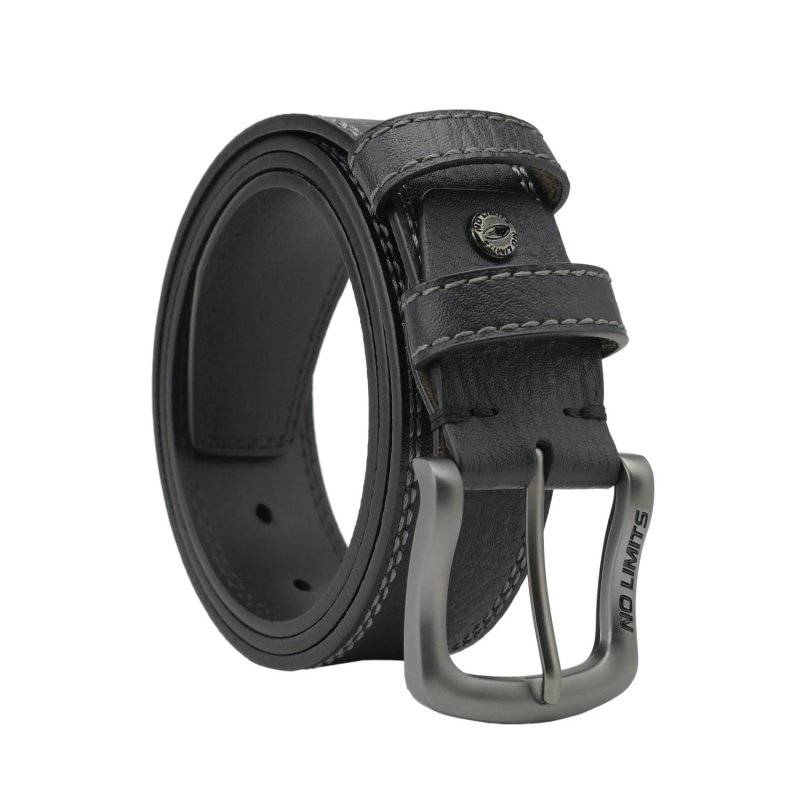 No Limtis Ceinture Homme en Cuir Véritable à Double Couture, Hauteur 4 cm, Boucle Sans Nickel, Raccourcissable, Ave… — vue 19