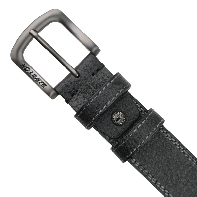 No Limtis Ceinture Homme en Cuir Véritable à Double Couture, Hauteur 4 cm, Boucle Sans Nickel, Raccourcissable, Ave… — vue 22
