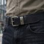 No Limtis Herrengürtel aus echtem Leder mit Doppelnaht, Höhe 4 cm, nickelfreie Schnalle, kürzbar, mit Box — Rückansicht