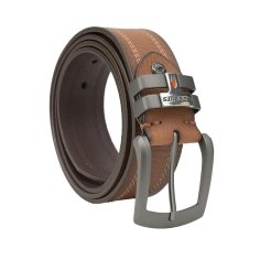 No Limits Herrengürtel aus echtem Leder mit Doppelnaht, Höhe 4 cm, nickelfreie Schnalle, kürzbar, mit Box