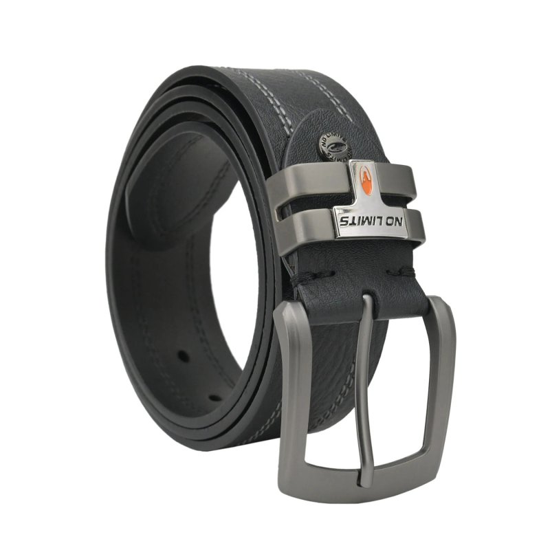 No Limits Ceinture Homme en Cuir Véritable à Double Couture, Hauteur 4 cm, Boucle Sans Nickel, Raccourcissable, Ave… — vue 16