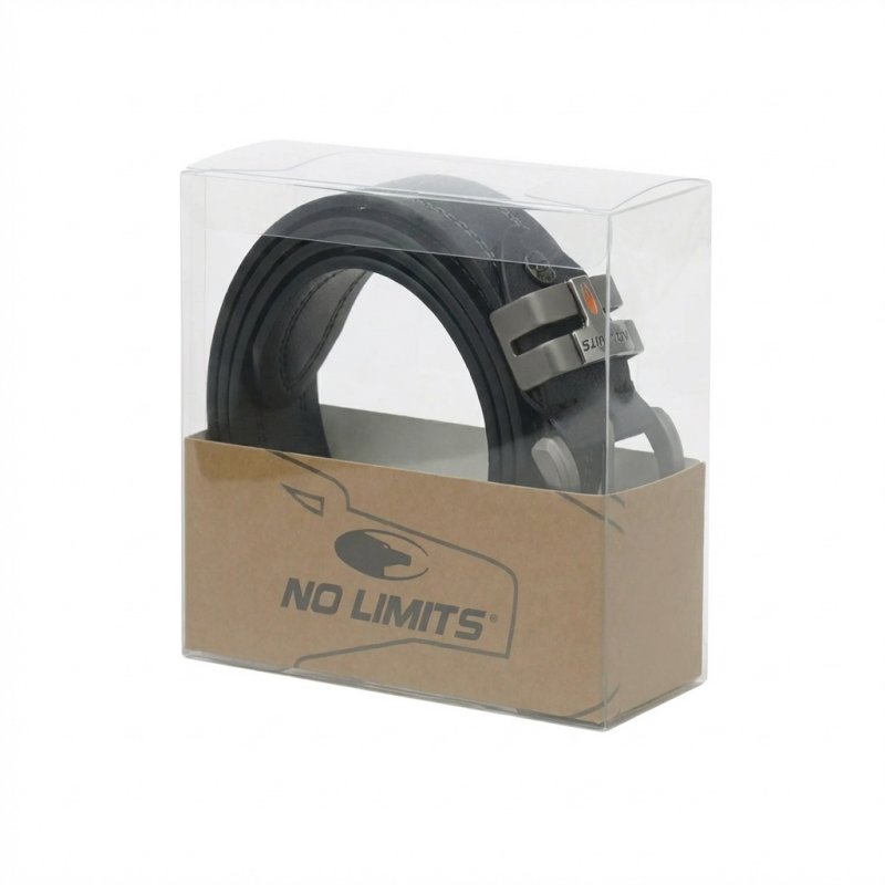 No Limits Men's Genuine Leather Belt, Double Stitching, 4cm, Nickel-Free Buckle, Shortenable, With Box — view 20