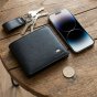 No Limits Men's Wallet in Genuine Leather, Carbon-Effect Inserts, RFID PROTECTION, Elegant With Box — detail