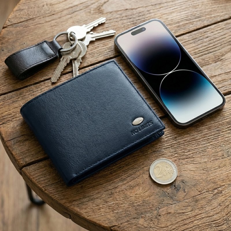 No Limits Portefeuille Homme en Cuir Véritable, Inserts Effet Carbone, PROTECTION RFID, Élégant avec Boîte — vue 10
