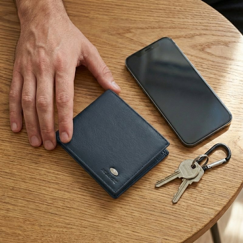 No Limits Portefeuille Homme Cuir Véritable SLIM SANS POCHE À MONNAIE, Inserts Effet Carbone, PROTECTION RFID, É… — intérieur