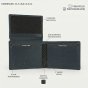 No Limits Men's Wallet in Genuine Leather SLIM WITHOUT COIN PURSE, Carbon-Effect Inserts, RFID PROTECTION, Elega… — back view