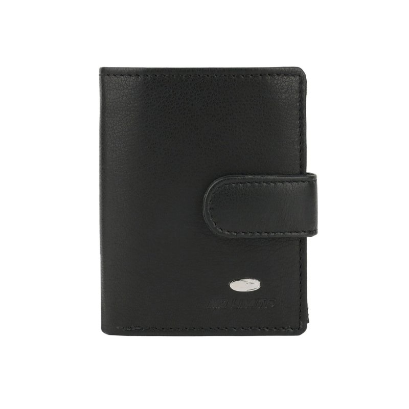 No Limits Cartera Hombre en Piel Auténtica, Cierre de Botón, con Protección RFID, Portamonedas, con Caja