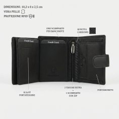No Limits Geldbörse Herren aus echtem Leder, Knopfverschluss, mit RFID-Schutz, Münzfach, mit Box 2
