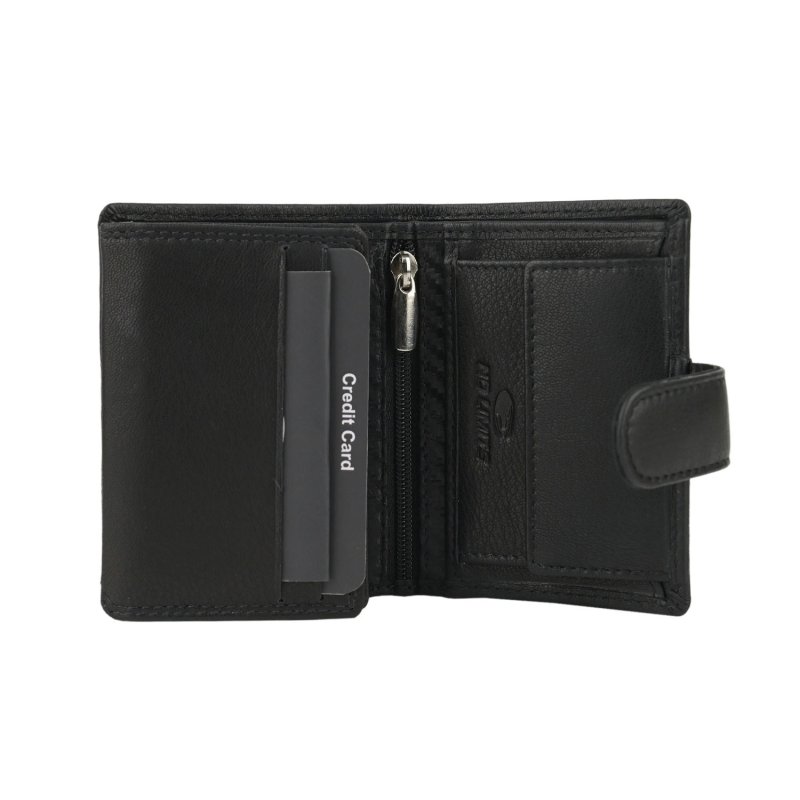 No Limits Cartera Hombre en Piel Auténtica, Cierre de Botón, con Protección RFID, Portamonedas, con Caja — vista trasera
