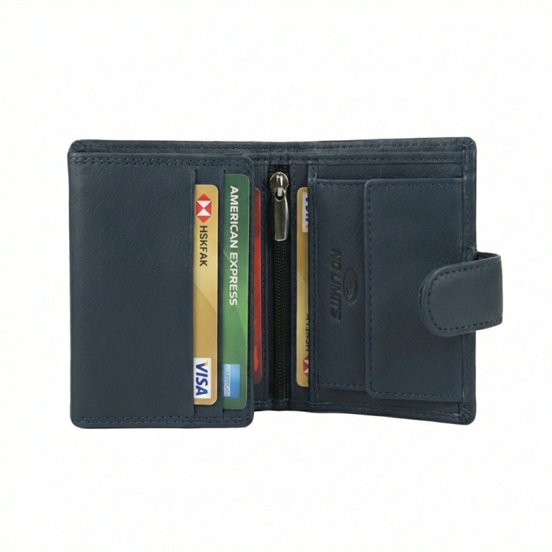 No Limits Cartera Hombre en Piel Auténtica, Cierre de Botón, con Protección RFID, Portamonedas, con Caja — vista 13