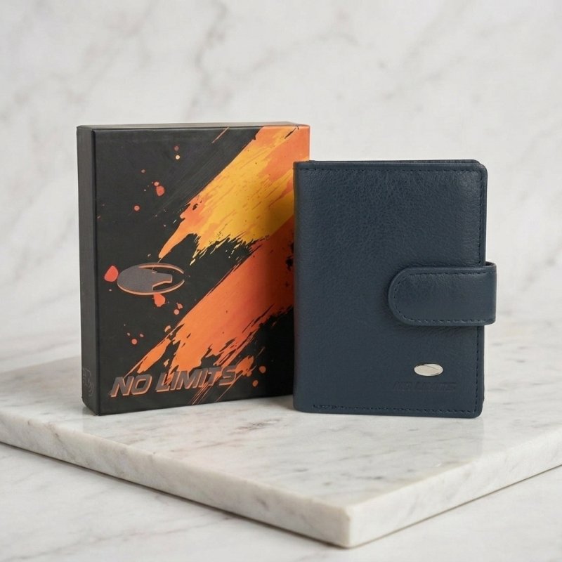 No Limits Men's Wallet in Genuine Leather, Button Closure, With RFID Protection, Coin Purse, With Box — view 16