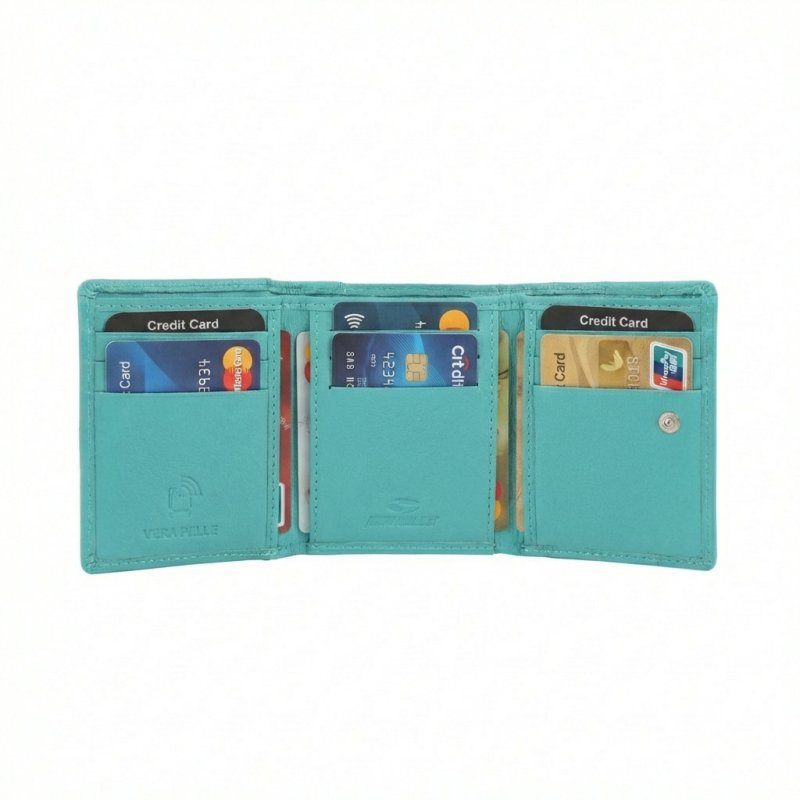 No Limits Women's Wallet in Genuine Leather, Compact, RFID PROTECTION, Credit Card and Coin Holder, With Box — view 37