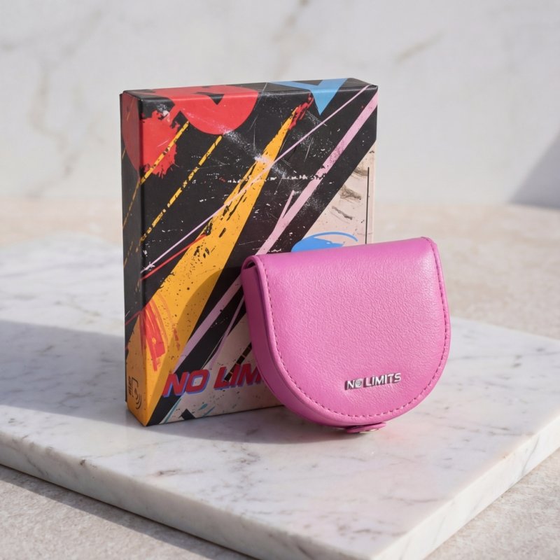 No Limits Coin Purse in Genuine Leather, Men and Women, Button Closure, Euro Coin Holder, With Box — view 24