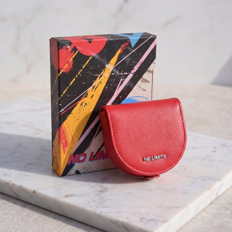 No Limits Porte-monnaie en Cuir Véritable, Homme et Femme, Fermeture à Bouton, Porte-euros, avec Boîte — vue 42