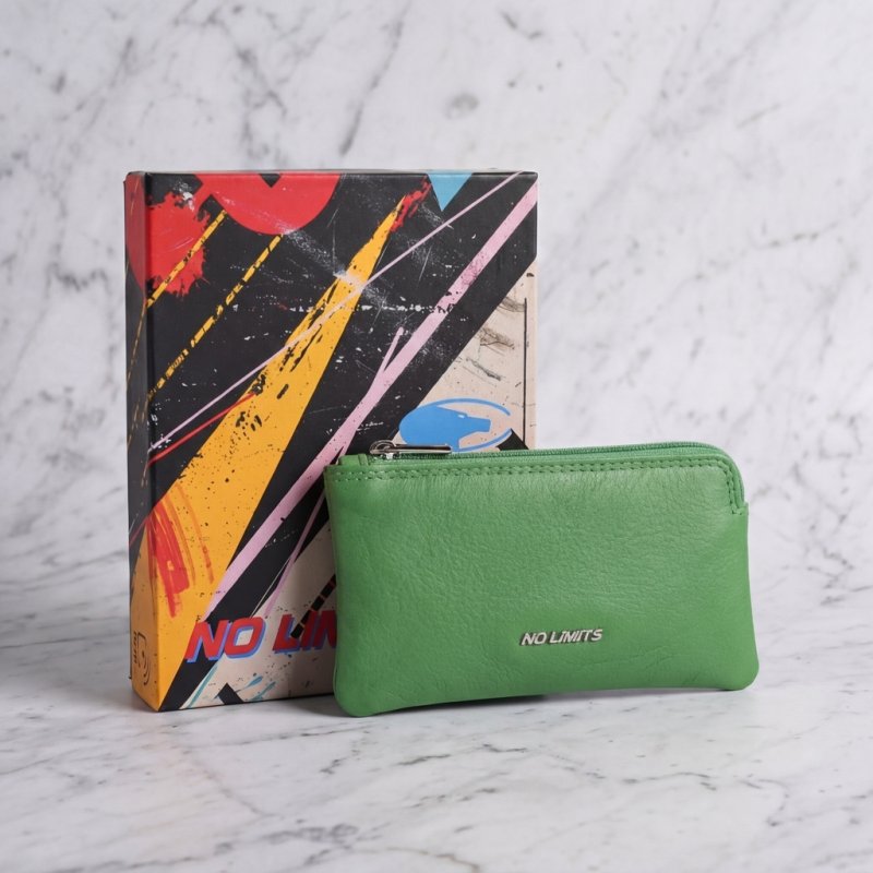 No Limits Schlüsseltasche, für Herren und Damen, aus echtem Leder, 2 Reißverschlusstaschen und 2 Ringe, mit Box — Ansicht 34