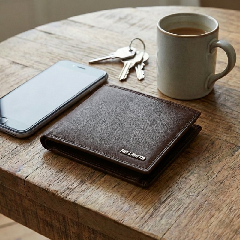 No Limits Cartera Hombre en Piel Auténtica, Protección RFID, Tarjetero de Crédito, Portamonedas, Elegante con Caja — vista 12
