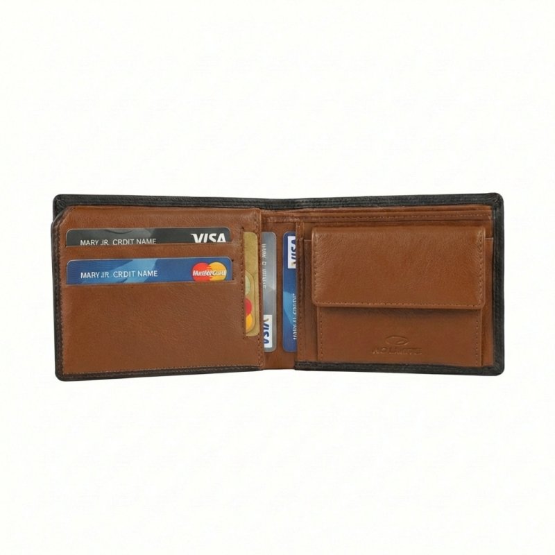 No Limits Men's Wallet in Genuine Leather, RFID Protection, Credit Card Holder, Coin Purse, Elegant With Box — view 10