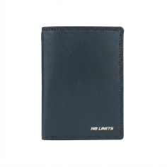 No Limits Men's Vertical Wallet in Genuine Leather, RFID Protection, Card Holder, Coin Pocket, With Box