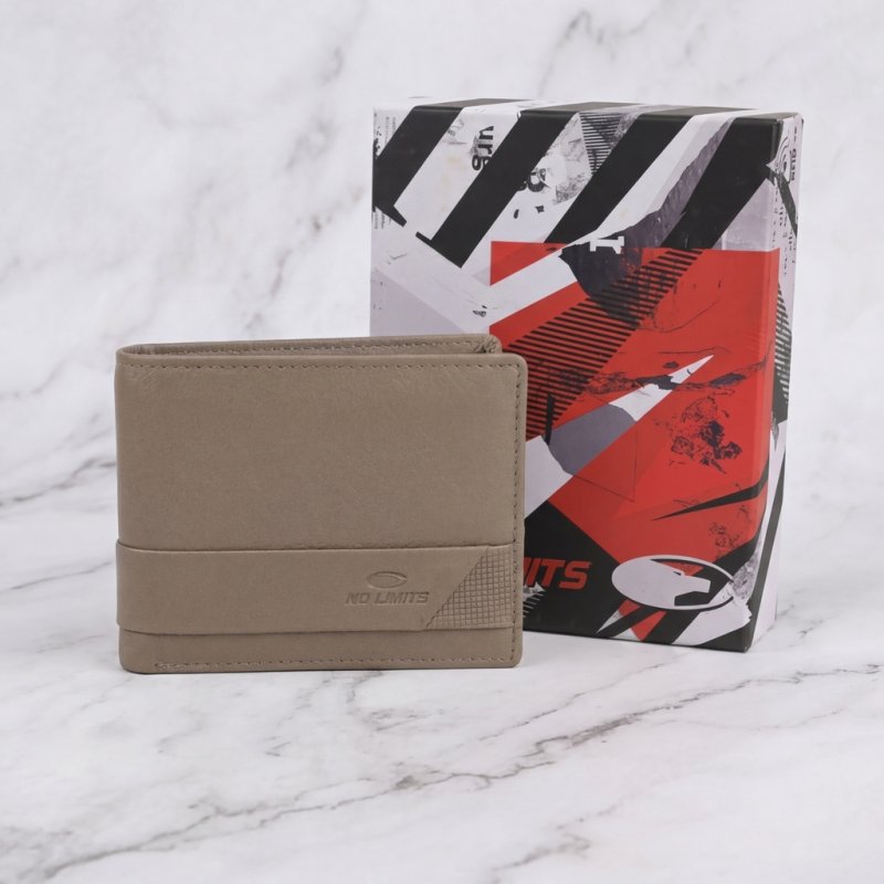 No Limits Geldbörse Herren aus echtem Leder, RFID-SCHUTZ, mit Münzfach, Kreditkartenfach, Elegant, mit Box — Detail