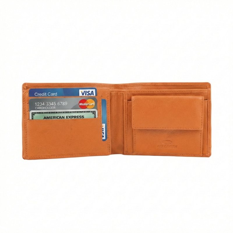 No Limits Men's Wallet in Genuine Leather, RFID Protection, With Coin Pocket, Card Holder, Elegant, With Box — view 7