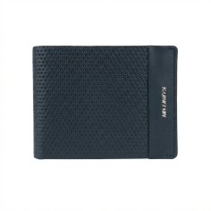 No Limits Men's Wallet in Genuine Leather, RFID Protection, With Coin Pocket, Elegant Perforated Design, With Box