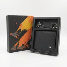 No Limits Men's Gift Set, Matching Wallet and Keyring in Genuine Leather, Gift Idea