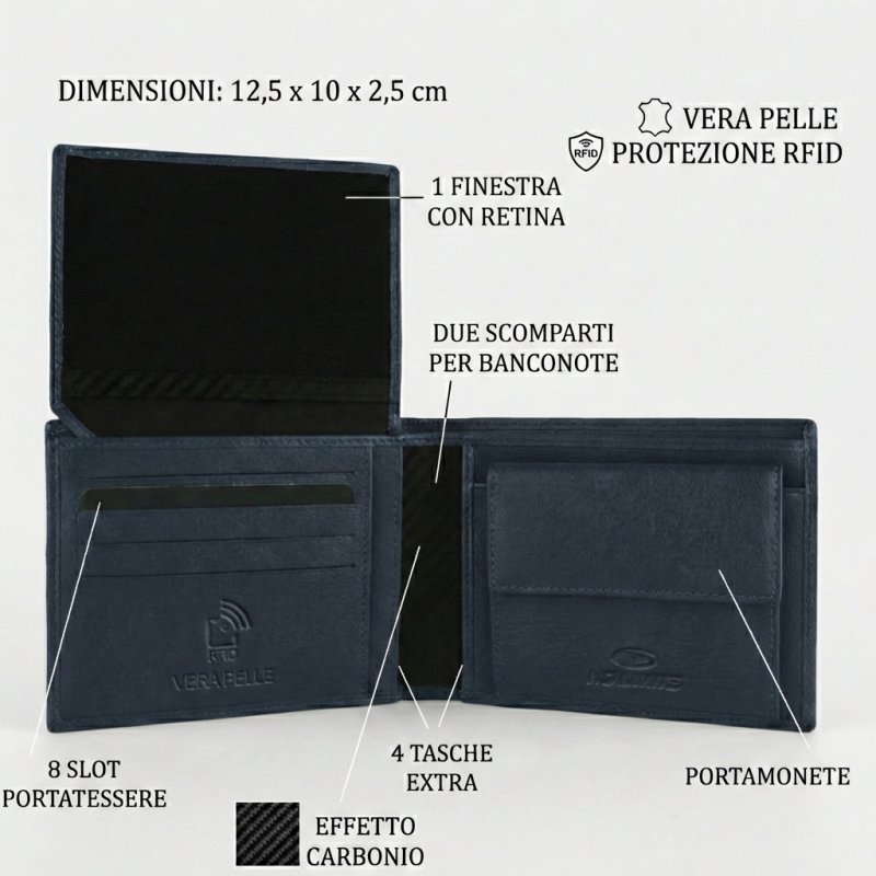 No Limits Set de Regalo para Hombre, Set de Cartera y Llavero a Juego en Piel Auténtica, Idea de Regalo — vista 8