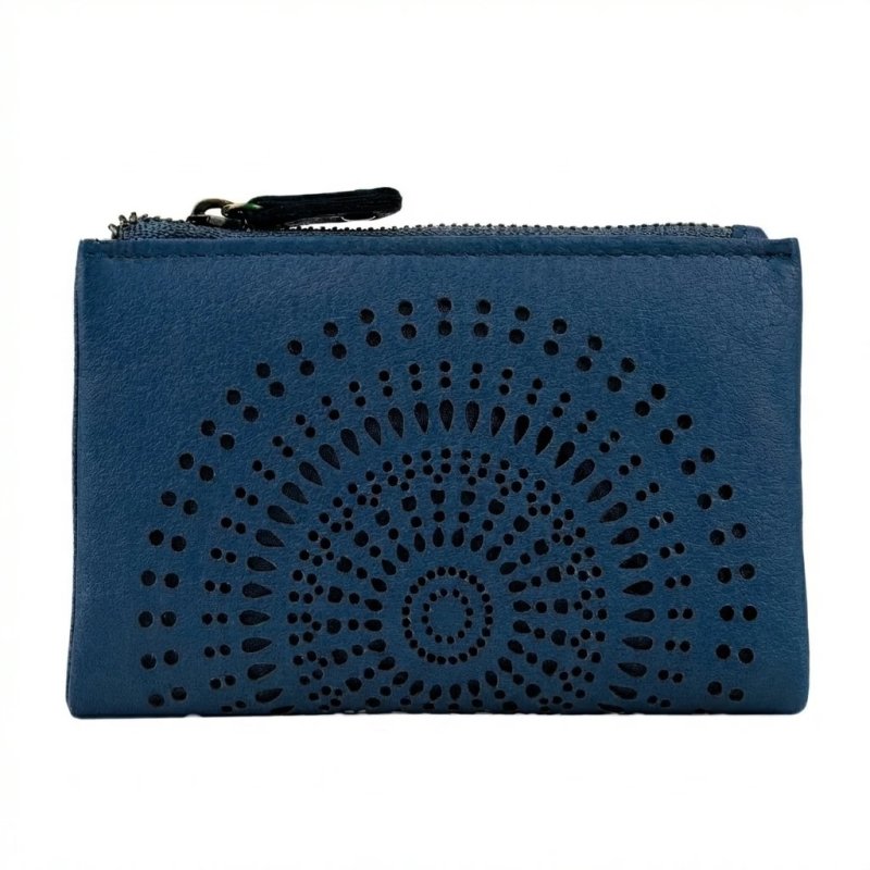 Laura Biagiotti Women's Genuine Leather Wallet, Perforated with Geometric Pattern, Small and Compact, With Box — view 81