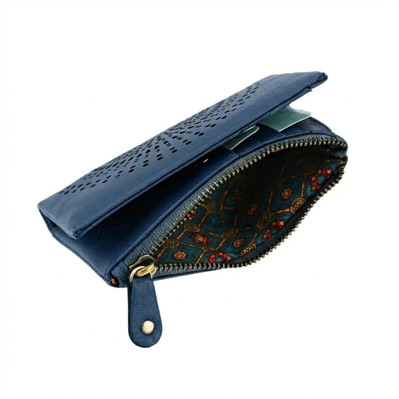 Laura Biagiotti Women's Genuine Leather Wallet, Perforated with Geometric Pattern, Small and Compact, With Box — view 83