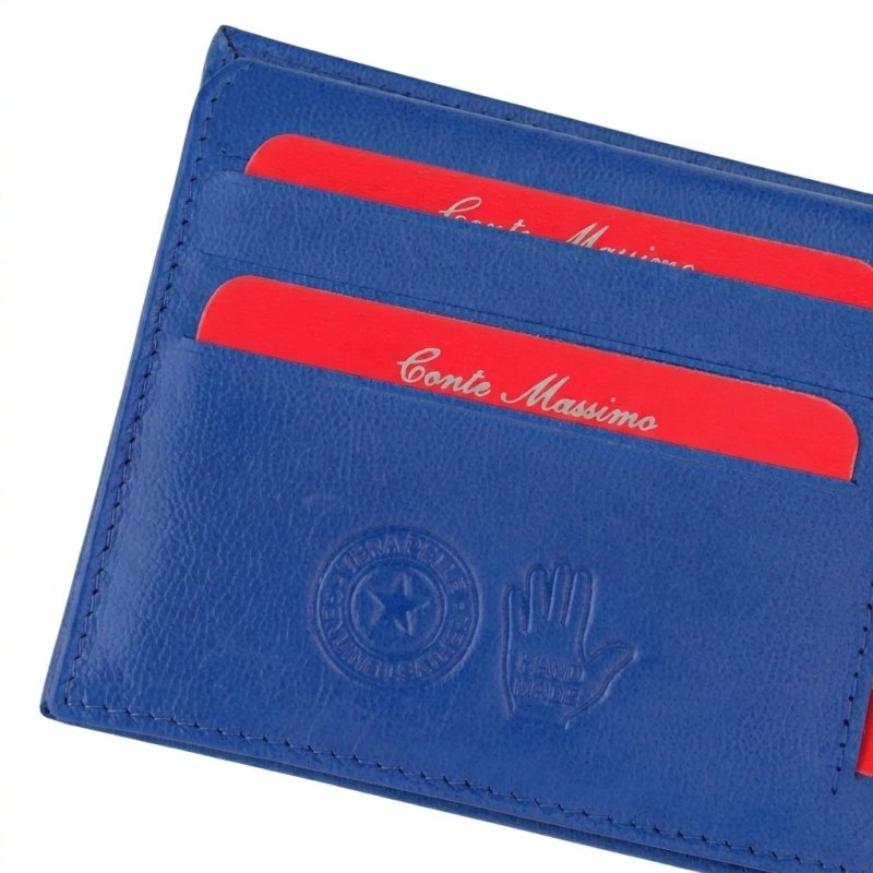 Conte Massimo Men's Wallet in Genuine Leather, Handmade, With RFID Protection and Gift Box — view 72