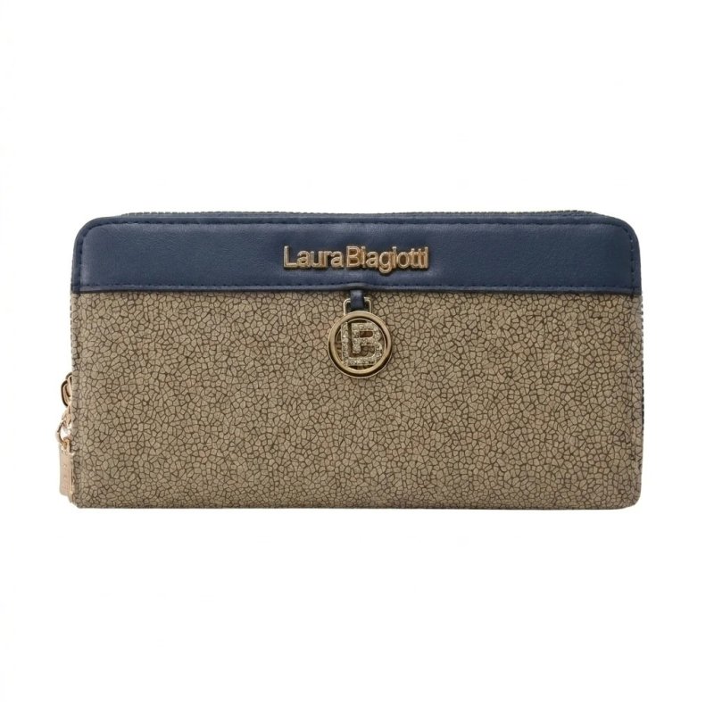 Laura Biagiotti Large Women's Wallet in PU, Mosaic Effect, With Coin Purse and Gift Box