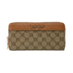 Laura Biagiotti Damen-Geldbörse Groß aus PU und Logo-Stoff, mit Münzfach und Geschenkbox