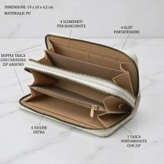 EC Contemporary Coveri Cartera de Mujer en PU, con Cierre Perimetral, Gráfico Artístico, con Caja de Regalo 2
