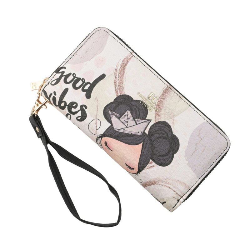 EC Contemporary Coveri Cartera de Mujer en PU, con Cierre Perimetral, Gráfico Artístico, con Caja de Regalo — vista 13
