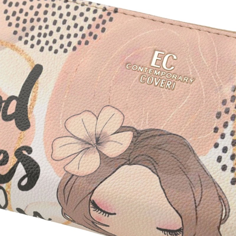 EC Contemporary Coveri Damen-Geldbörse aus PU, mit Rundum-Reißverschluss, Künstlerische Grafik, mit Geschenkbox — Ansicht 24