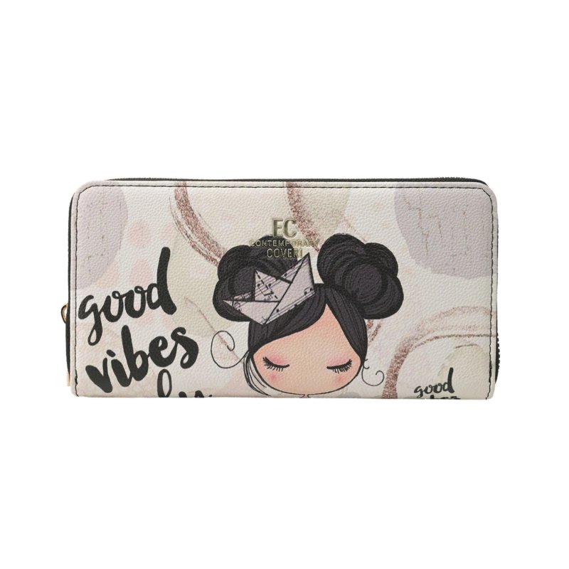 EC Contemporary Coveri Women's Wallet in PU, Zip Around Closure, Artistic Graphic With Gift Box — view 7