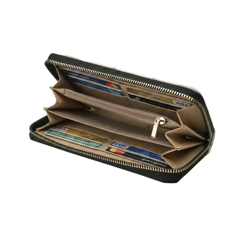 EC Contemporary Coveri Women's Wallet in PU, Zip Around Closure, Artistic Graphic With Gift Box — view 8