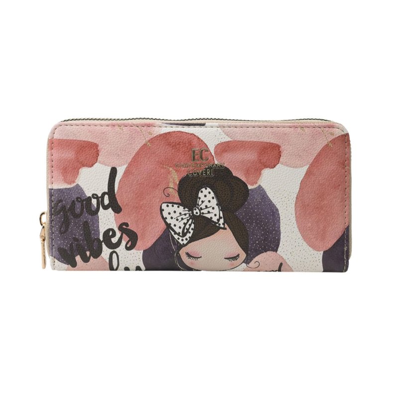 EC Contemporary Coveri Portefeuille Femme en PU, avec Fermeture Zippée Intégrale, Graphisme Artistique, avec Boîte … — vue 13
