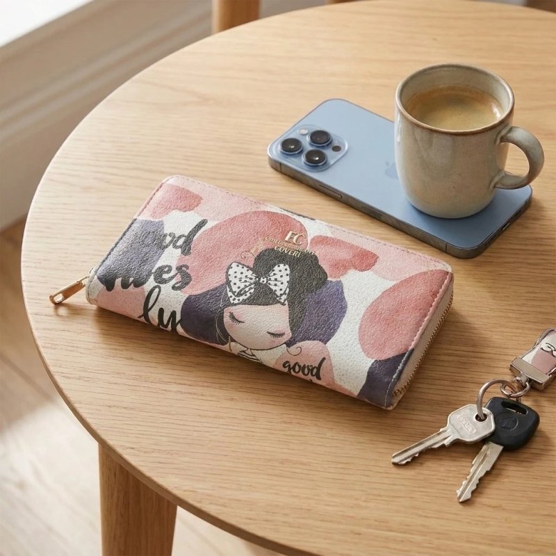 EC Contemporary Coveri Cartera de Mujer en PU, con Cierre Perimetral, Gráfico Artístico, con Caja de Regalo — vista 16