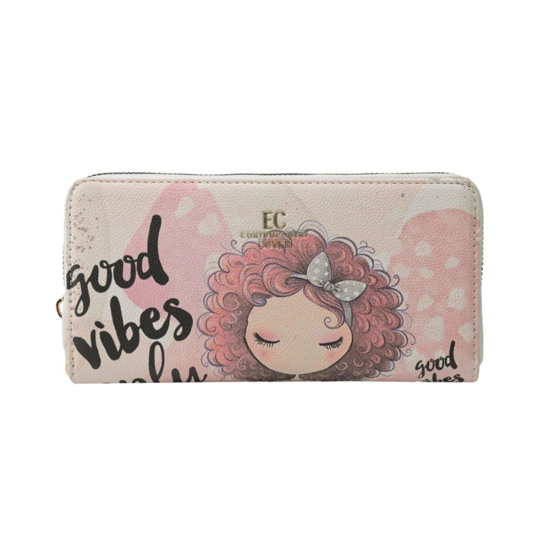 EC Contemporary Coveri Women's Wallet in PU, Zip Around Closure, Artistic Graphic With Gift Box — view 19