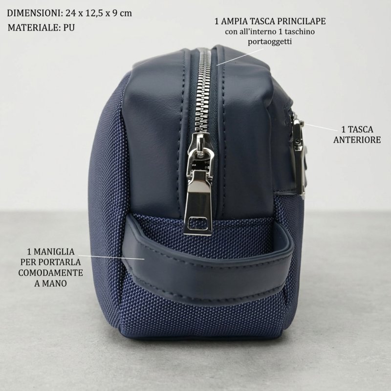 Biagiotti Homme Pochette à Main, Beauty Case Multiusage de Voyage, en Similicuir (PU) avec Poignée, Trousse Souple,… — vue 10