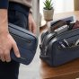 Biagiotti Herren-Necessaire, Multifunktions-Reise-Beauty-Case aus PU mit Griff, Weiche Trousse, Groß — Logo-Detail