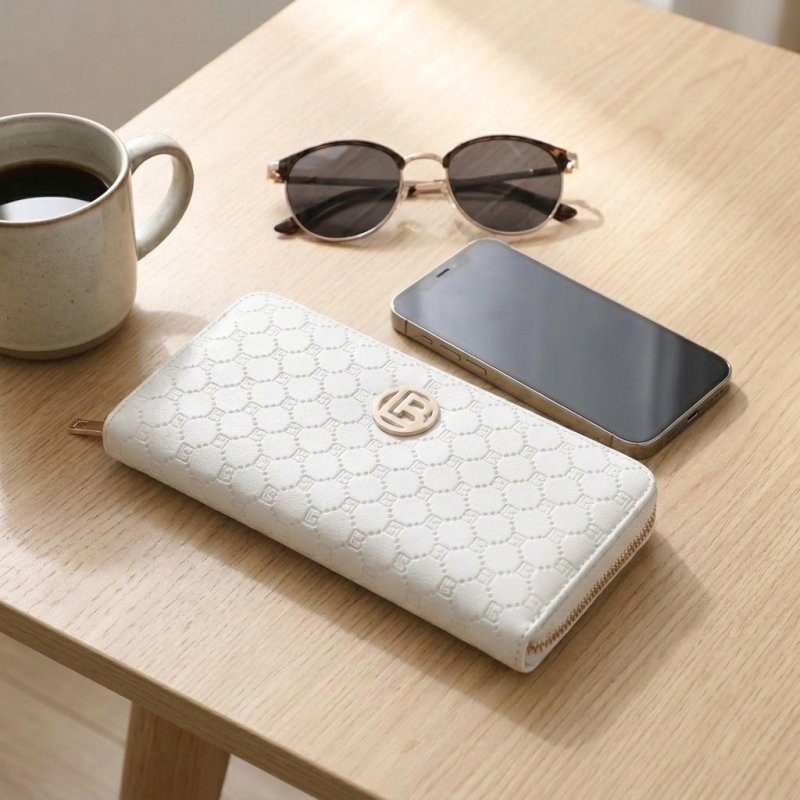 Laura Biagiotti Large Women's Wallet in PU, with Coin Purse and Zip Around Closure, Gift Box Included — view 10