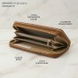 Laura Biagiotti Large Women's Wallet in PU, Woven Effect, with Coin Purse and Gift Box — back view