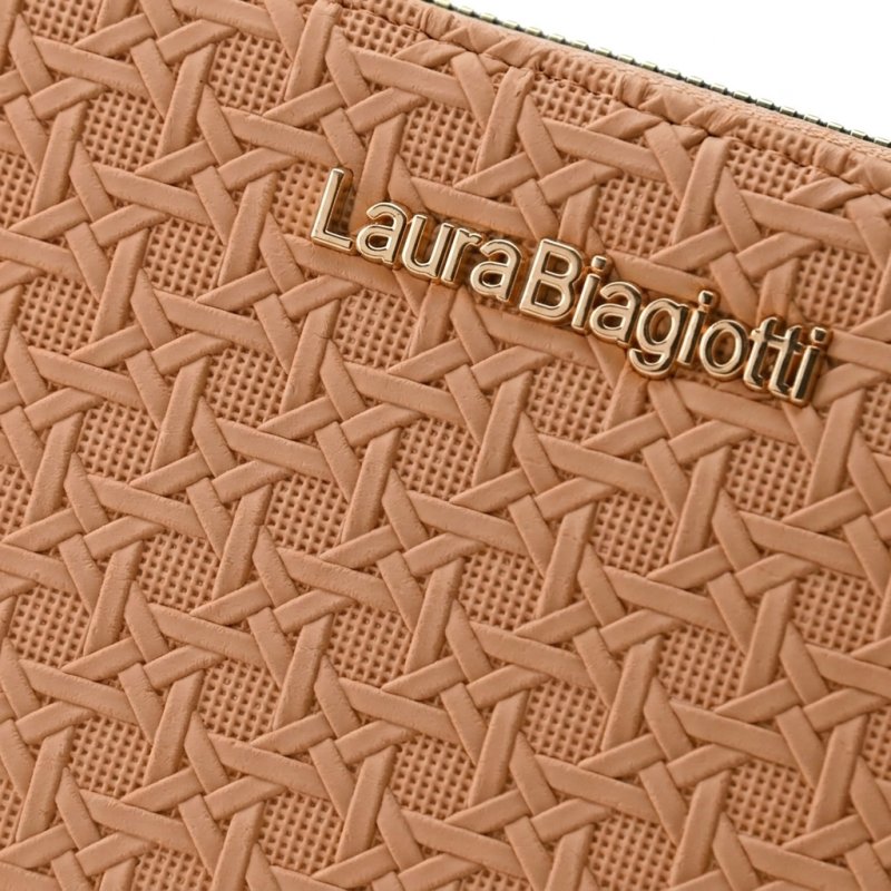 Laura Biagiotti Large Women's Wallet in PU, Woven Effect, with Coin Purse and Gift Box — detail
